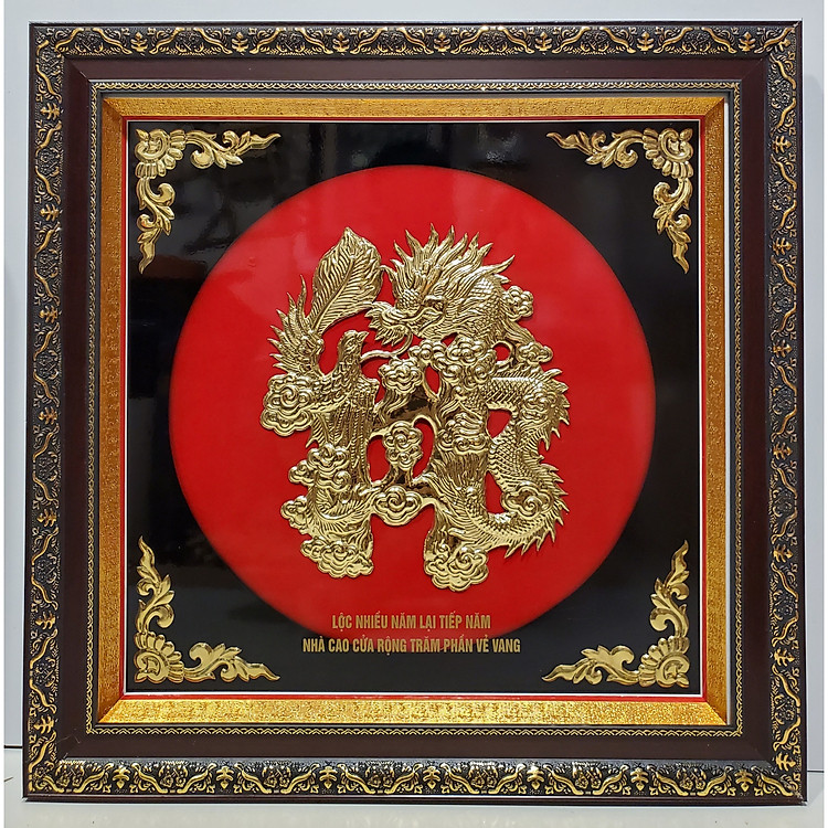 TRANH ĐỒNG VÀNG CHỮ PHÚC-LỘC -THỌ- TÂM- ĐỨC- NHẪN -CHỮ HÁN NÔM CHẠM RỒNG