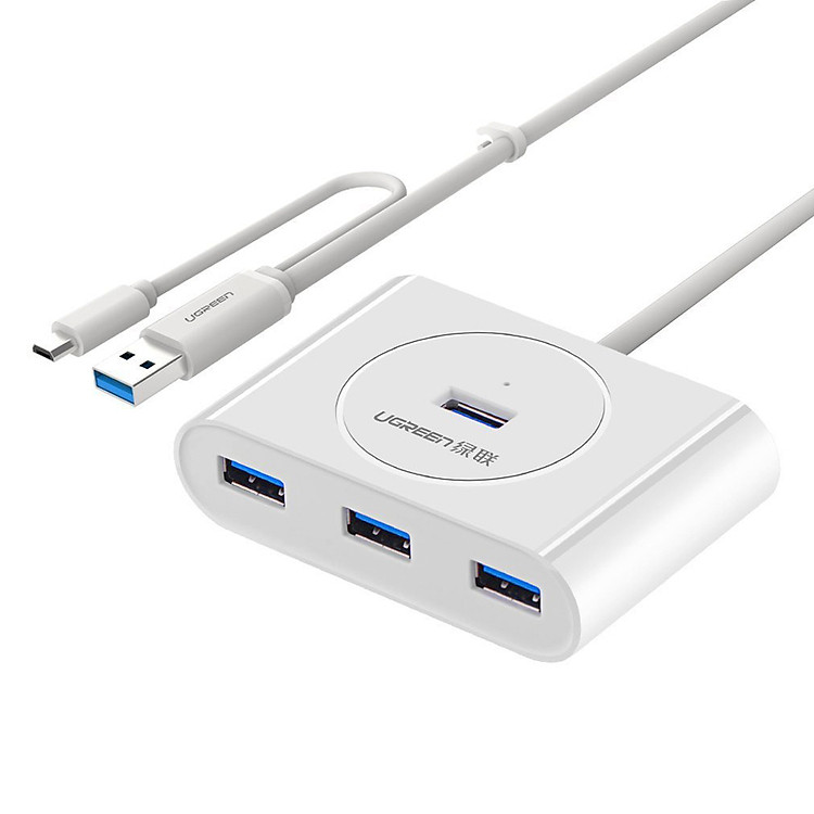Hub USB Ugreen 20292 4 Cổng USB 3.0 Tích Hợp OTG - Hàng Chính Hãng