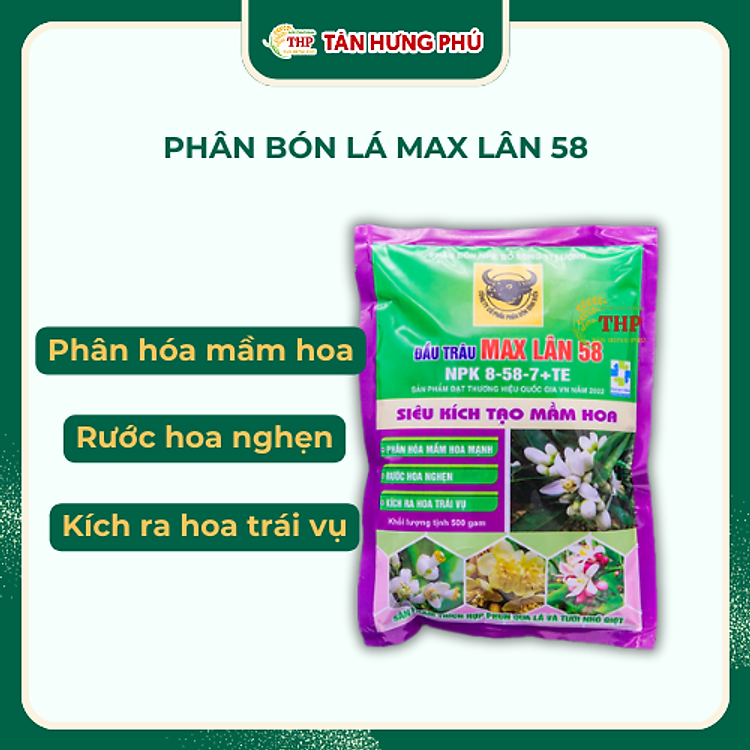 Phân bón lá Chuyên tạo mầm hoa MAX LÂN 58 - Gói 500gam