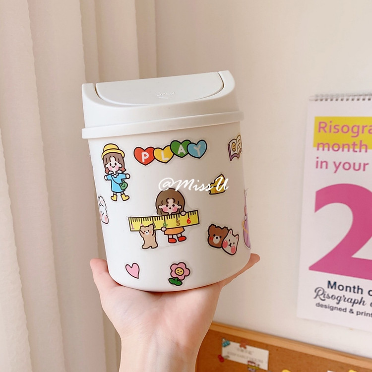 Thùng rác mini để bàn thiết kế đáng yêu