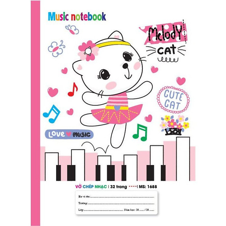 Vở chép nhạc Hải Tiến (32 trang) – Màu hồng