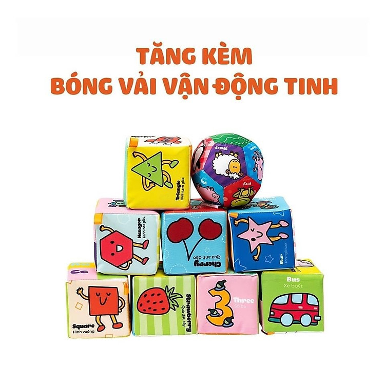 Mua Đồ Chơi Hình Khối Vải Xúc Xắc 9 pcs Chính hãng Ưu đãi - Hình ảnh 4