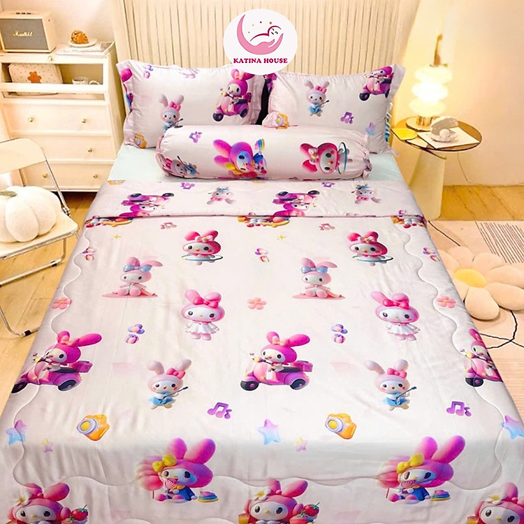 Bộ Chăn Ga Gối Lụa Tencel 60s Katina House, Chất Tencel mát lạnh mịn màng, thấm hút tốt