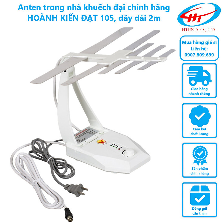 anten bàn HOÀNH KIẾN ĐẠT 105 cho chung cư cao tầng hoặc nhà gần trạm phát sóng DVB T2, Hàng Chính Hãng.