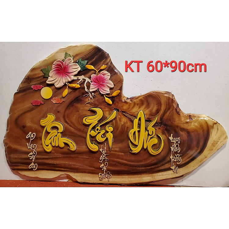 TRANH GỖ QUÝ TỰ NHIÊN CHŨ TÂM -TRÍ - ĐỨC