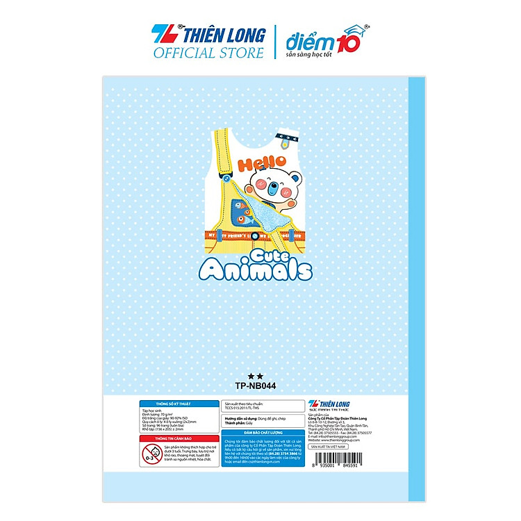 Lốc 5 Tập Học Sinh 96 Trang 4 Ô Ly Vuông 70 gsm Điểm 10 - Ảnh 3