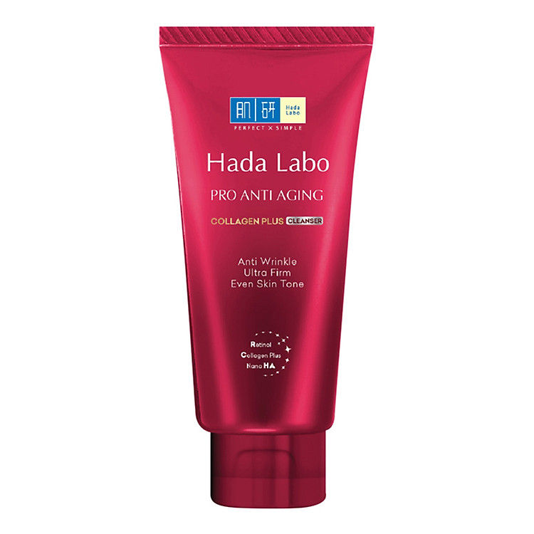 Kem Rửa Mặt Dưỡng Chuyên Biệt Chống Lão Hóa Hada Labo Pro Anti Aging Cleanser (80g) + 1 Dầu Tẩy Trang Hada Labo Advanced Nourish (40ml)