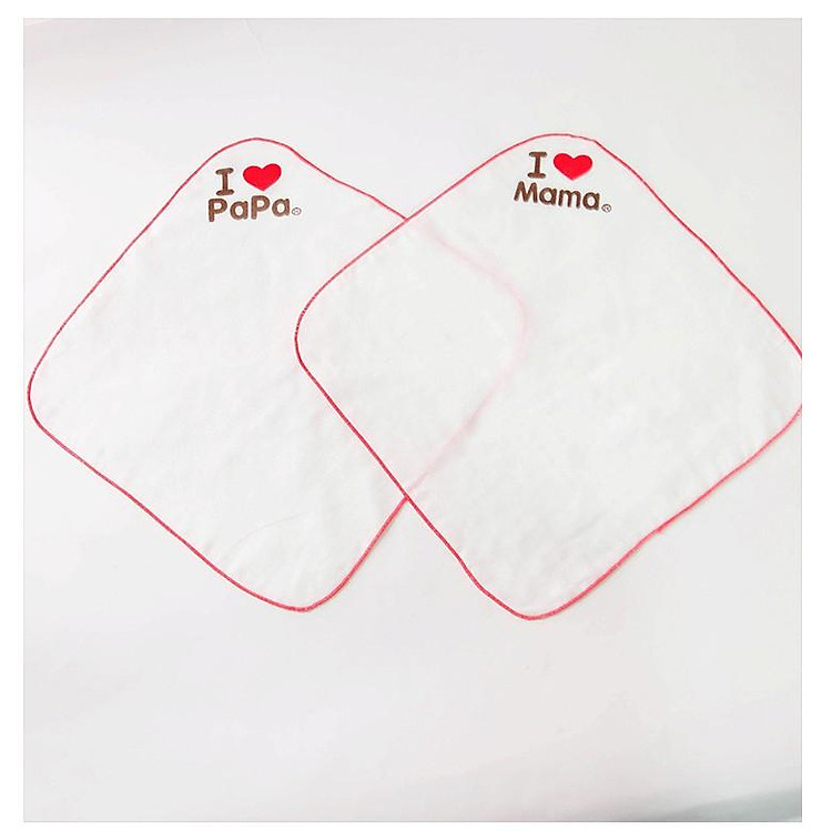Khăn xô sữa I love PapaMama - đỏ Chính hãng Tiết kiệm - Hình ảnh 4