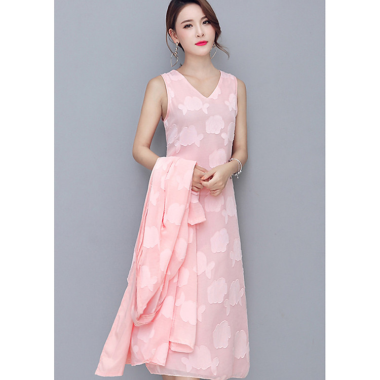 Set áo khoác đầm suông chữ A đẹp nữ tính SC1155