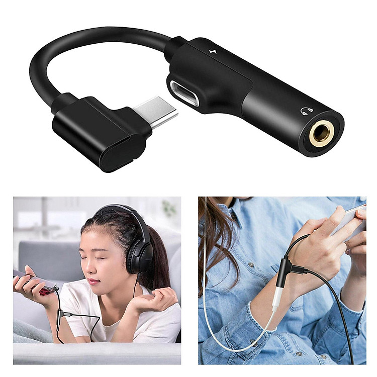 2in1 USB-C PD Headphone Jack Adapter with PD 30W Fast Charging USB-C to Aux Audio Dongle Cable for Aux Stereo Earphones Headset Headphones