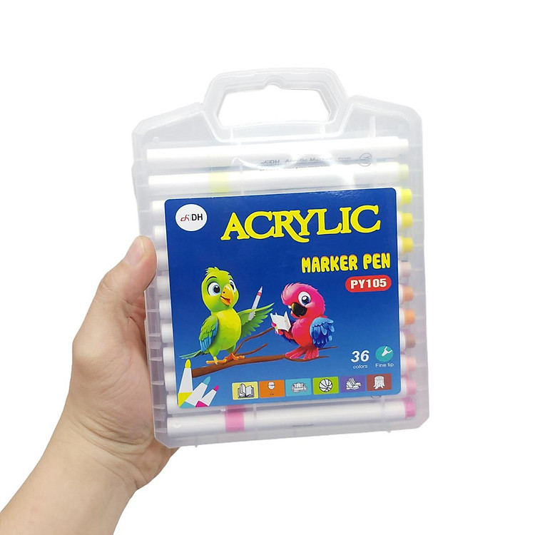 Hộp 36 Bút Lông Màu Acrylic Marker Pen - Ảnh 7