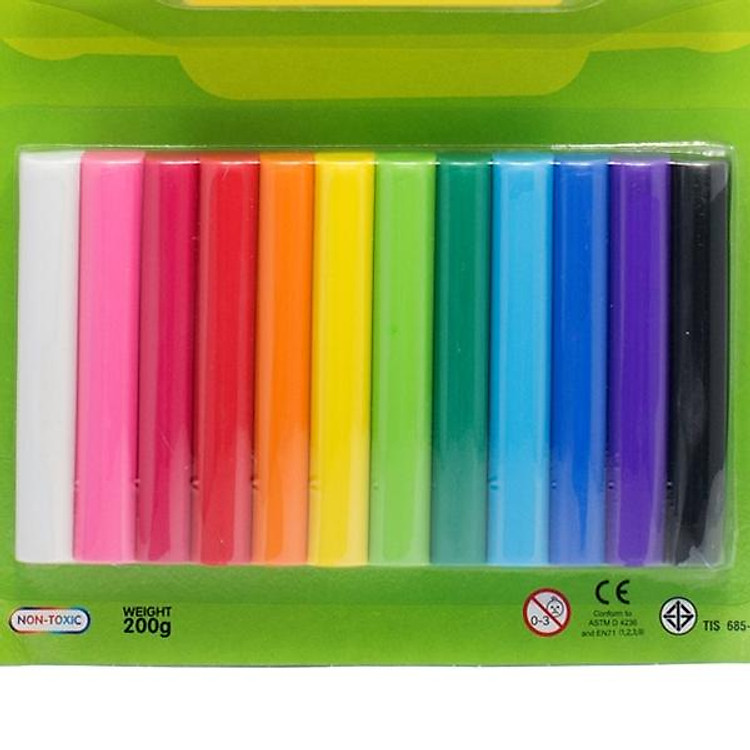 Sáp Nặn Học Tập 12 Màu Thường SMARTKIDS (4 khuôn + 1 cây lăn) - Ảnh 2