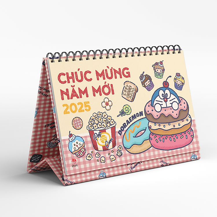 Lịch Để Bàn DORAEMON 2025 (Tặng Kèm Bảng Sticker)