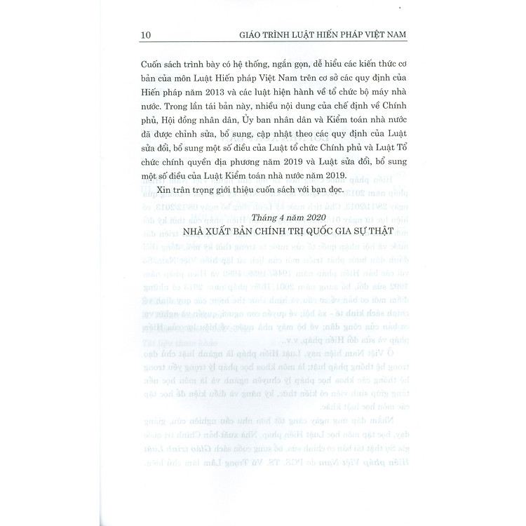 Giáo Trình Luật Hiến Pháp Việt Nam (Tái bản có chỉnh sửa, bổ sung) - Ảnh 3