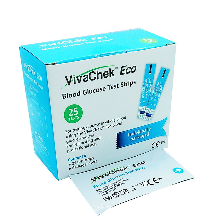 Que thử đo đường huyết VivaChek ECO – Hộp 25 que