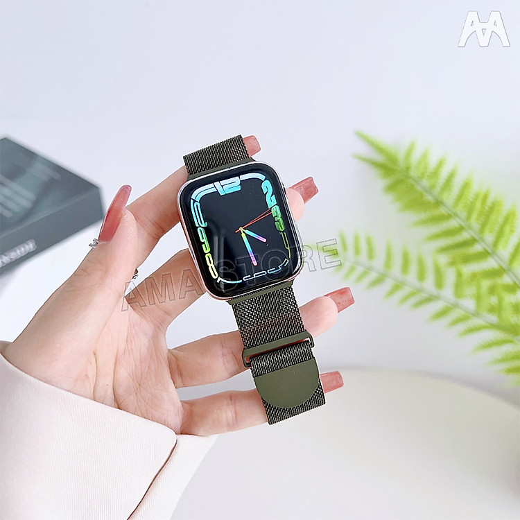 Dây Đeo Inox Khóa Nam Châm dành cho Đồng Hồ Thông Minh AMA TK, S16 và các Các mẫu Đồng hồ có kích thước dây 42/44/45/49mm Hàng chính hãng