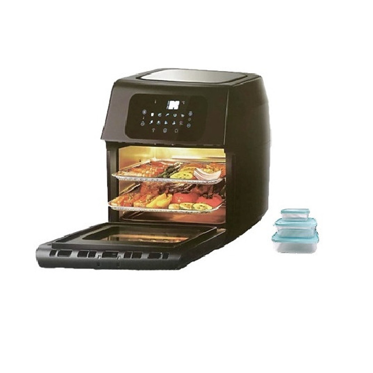 Lò Nướng Không Khí Lock&Lock EJF696 (12 Lít) Kèm Bộ 3 Hộp Đựng Thực Phẩm - Hàng Chính Hãng