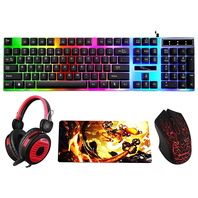 Combo Bàn Phím Chuyên Game Led Đa Màu G21 Và Chuột D608 + Tặng Kèm Tai Nghe YL Và Lót Hình Game Lớn ( giao mẫu ngẫu nhiên)