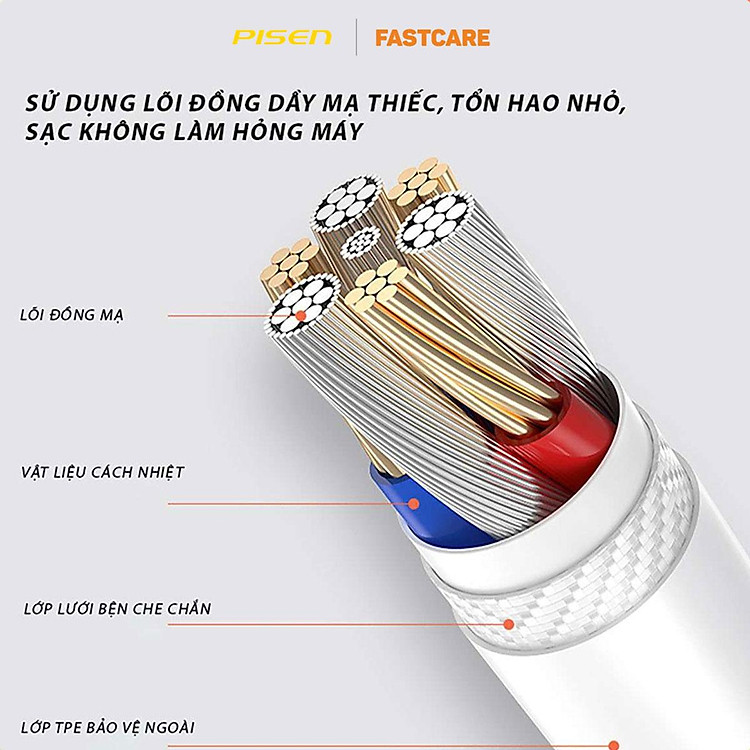 Cáp Sạc Pisen Quick USB-C PD 100W (1m) - Ảnh 4