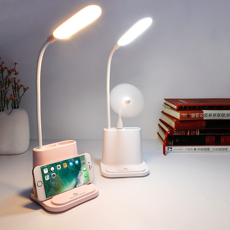 Đèn đọc sách - Đèn để bàn - Đèn đọc sách kèm giá đỡ điện thoại - Đèn học- Giao Màu Ngẫu Nhiên