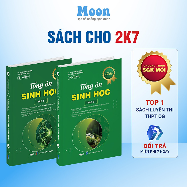 Sinh 12 Chương Trình Mới Dành Cho 2k7: Tổng Ôn Sinh Học Ôn Thi THPT Quốc Gia, ĐGNL Moonbook