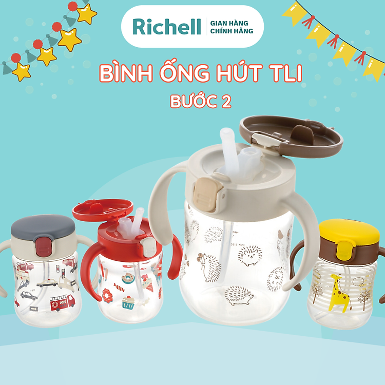 Bình ống hút TLI Richell Nhật Bản Tiết kiệm - Hình ảnh 2