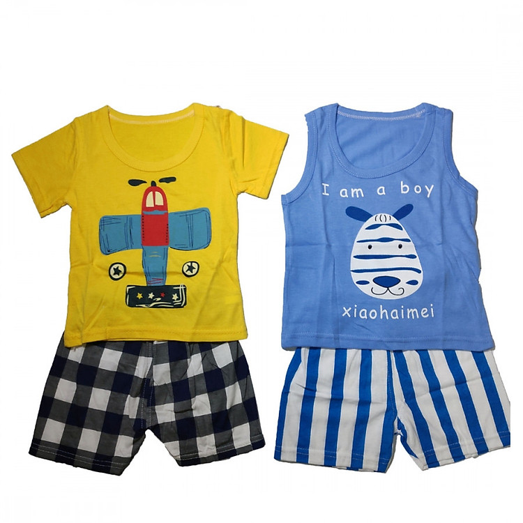 Combo 2 bộ cotton hàng xuất chất siêu đẹp cho bé trai ZIPPY-DB-003