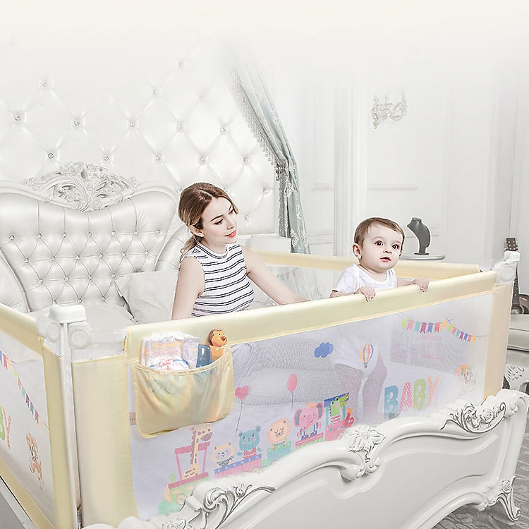 Thanh chắn giường cho bé an toàn mẫu 2019 Seedling BQ-03 cao 88cm nhé trượt lên trượt xuống giá 1 thanh