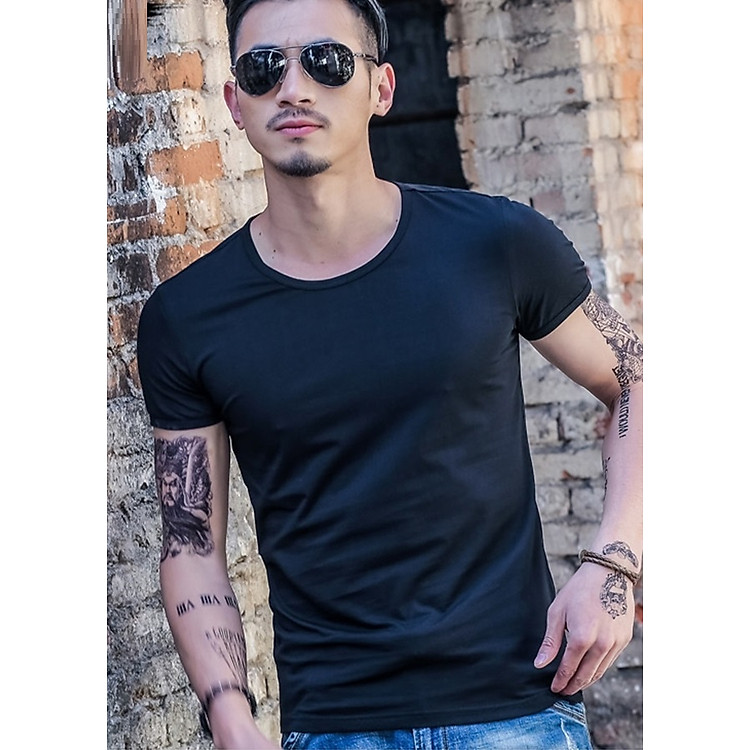 Áo thun nam body ngắn tay cổ tròn