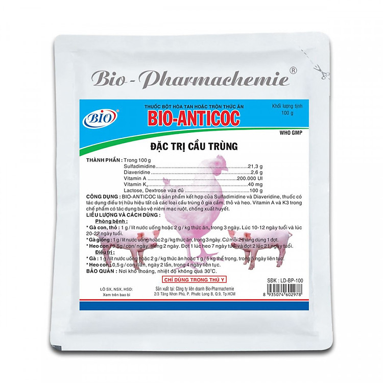 Trị gà đi ra máu trị cầu trùng cho gà - Anticoc