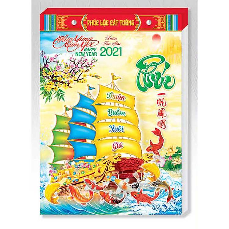 Lịch Tết 2021 Bloc Đại (14,5x20,5cm) Thuận Buồm Xuôi Gió - HT17