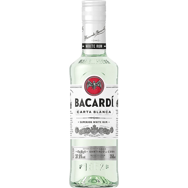 Rượu Rum Bacardi Superior Carta Blanca White 350ml 37.5% không hộp
