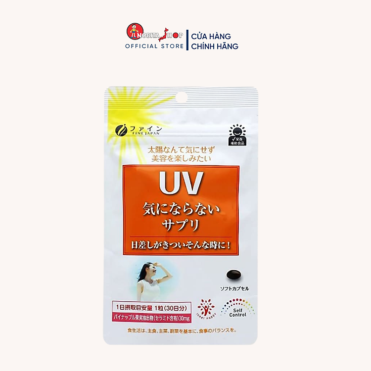Viên uống chống nắng UV Fine Japan Nhật Bản, chống nắng toàn diện, giảm thâm nám, 30 viên/túi