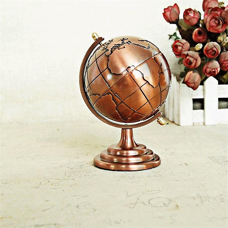 Quả Cầu Kim Loại Xoay Trang Trí Bàn (Xám Bạc) - Ảnh 3