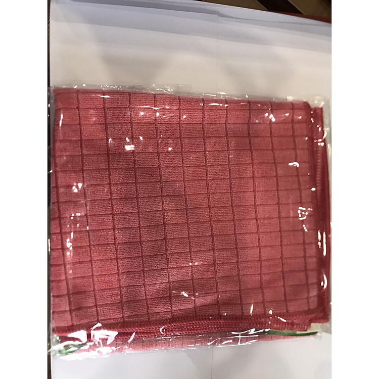 Combo 3 khăn lau đa năng Microfiber màu đỏ Nhà đẹp 30 x 30 cm không để lại bụi vải, không gây trầy xước bề mặt, lấy đi vi khuẩn