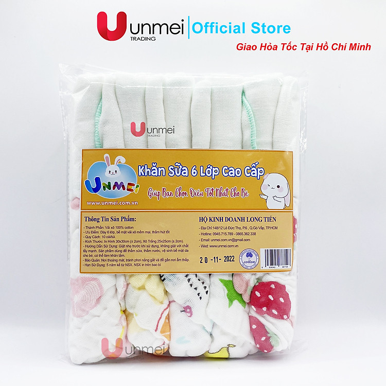 Mua tại Tiki: Set 10 Khăn Xô UNMEI 100% Cotton Chính hãng, giá tốt