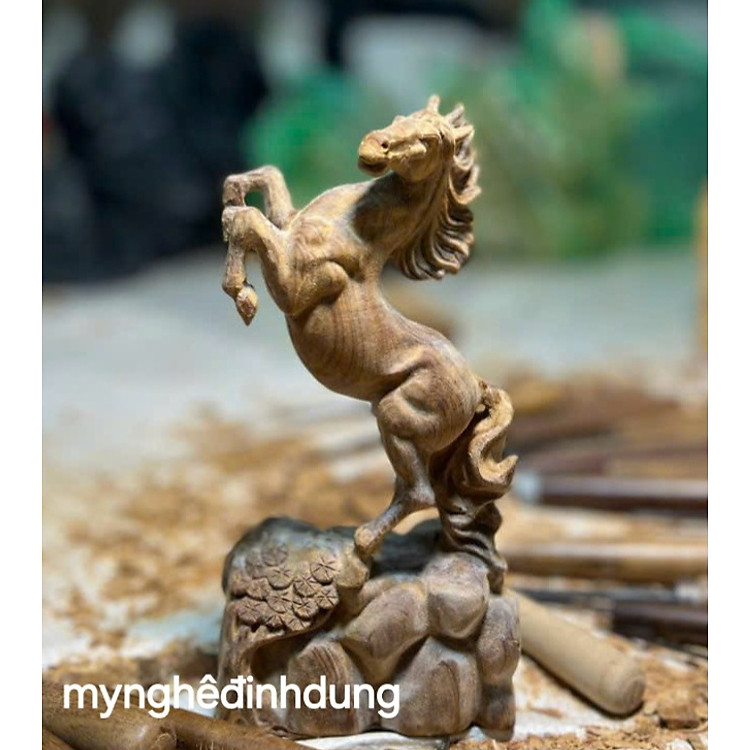 Tượng điêu khắc 12 con giáp bằng gỗ ngọc Am (20cm) - Ảnh 2