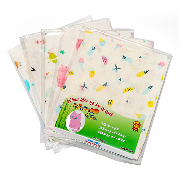 Khăn tắm bé sợi tre 80x80 cm Chính hãng Giá tốt - Hình ảnh 5