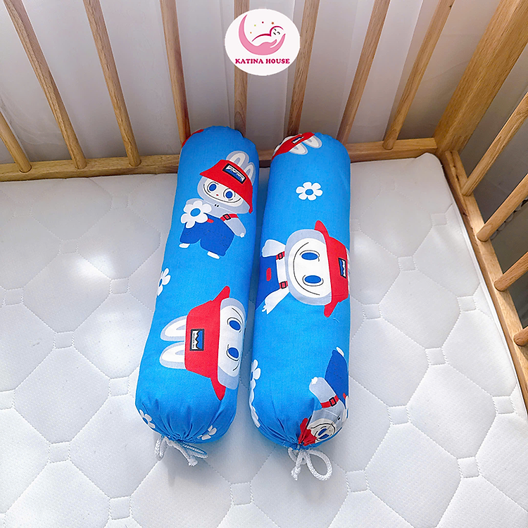 Cặp gối ôm trẻ em Katina House, dài 50cm, vải cotton TL mềm mát, thấm hút mồ hôi tốt