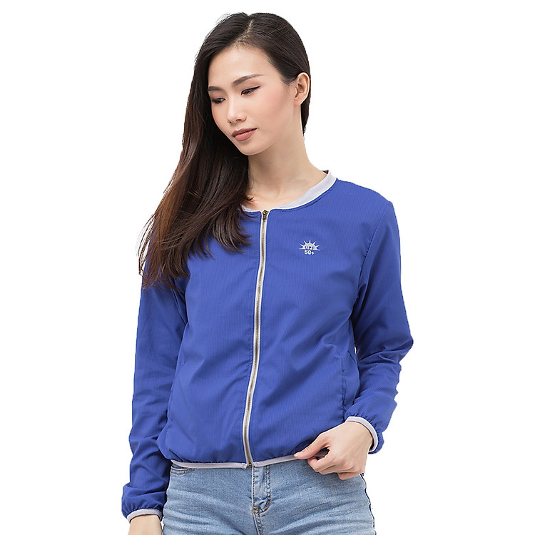 Áo khoác nữ chống nắng UPF50+ Vivid Blue Zigzag JAC003 tặng khẩu trang lớn trị giá 129k
