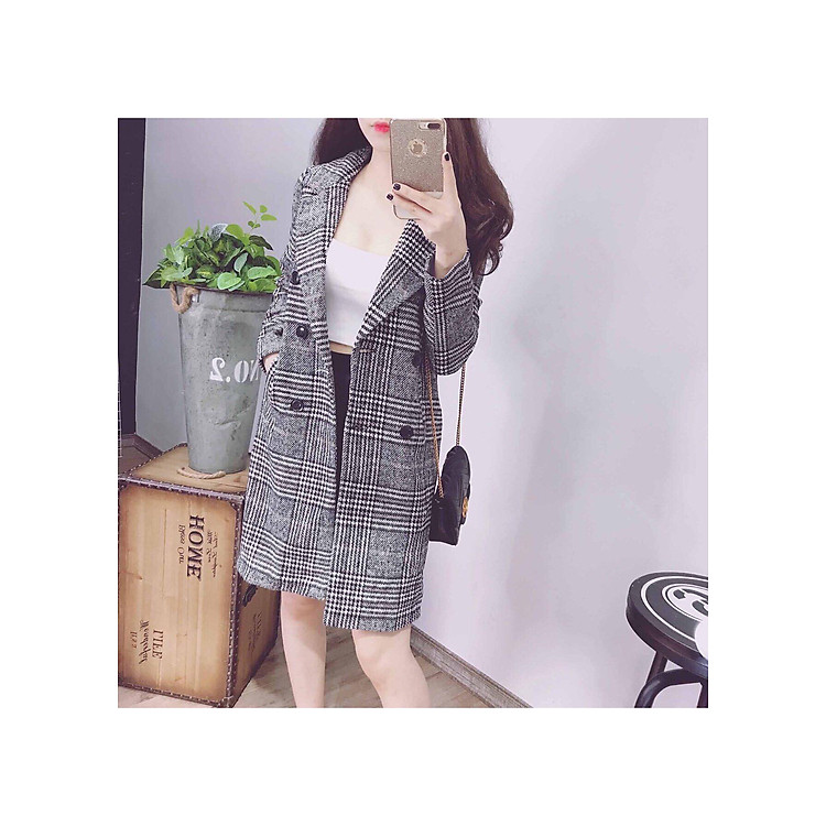 Áo Khoác Dạ Kẻ Sọc