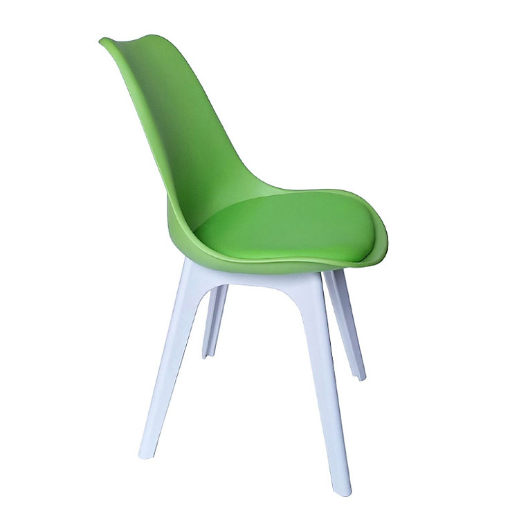Ghế café fastfood thân nhựa có nệm DSW-P2 Nội thất Capta Ghế trà sữa cafe thân nhựa PP nệm bọc PVC cùng màu thân chân ghế nhựa đúc màu trắng hoặc đen tại tp HCM