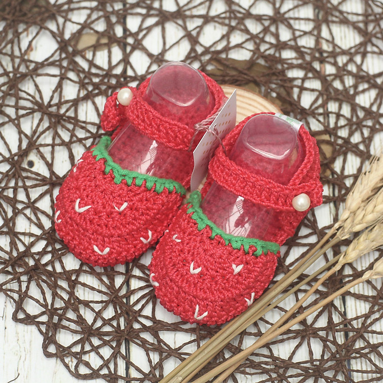 Giày dép thủ công cao cấp - Xăng đan dâu tây - Giày dép dễ thương cho bé