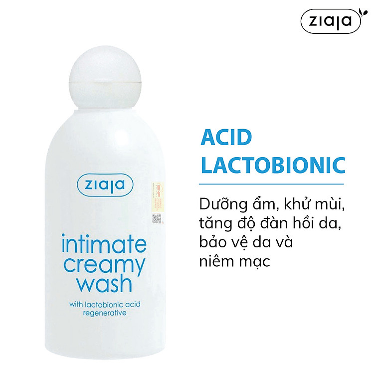 Dung dịch vệ sinh phụ nữ Intimate dạng kem with Lactobionic Acid