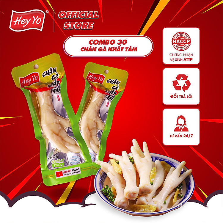 Combo 30 Chân Gà cay Nhất Tâm 40g, chân gà ớt xanh hàng Việt Nam thơm ngon chất lượng