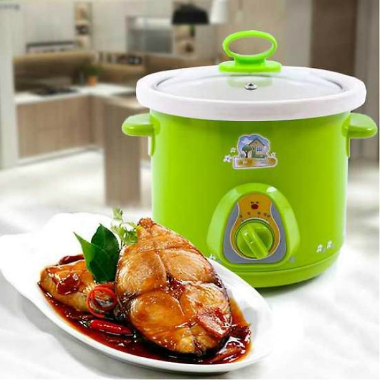 Nồi tiềm - Nồi nấu thức ăn chậm, nấu cháo ăn dặm cho bé 1.5L - Màu ngẫu nhiên