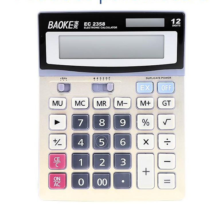 Máy Tính Kế Toán Cầm Tay Năng Lượng Mặt Trời (12 số)