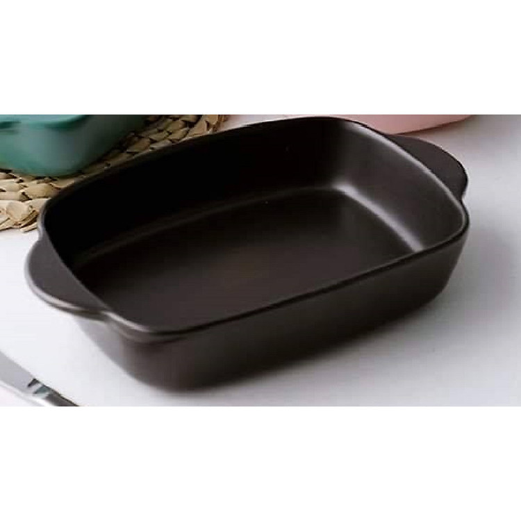 Khay nướng, bày bàn ăn bằng sứ màu đen (1 chiếc)
