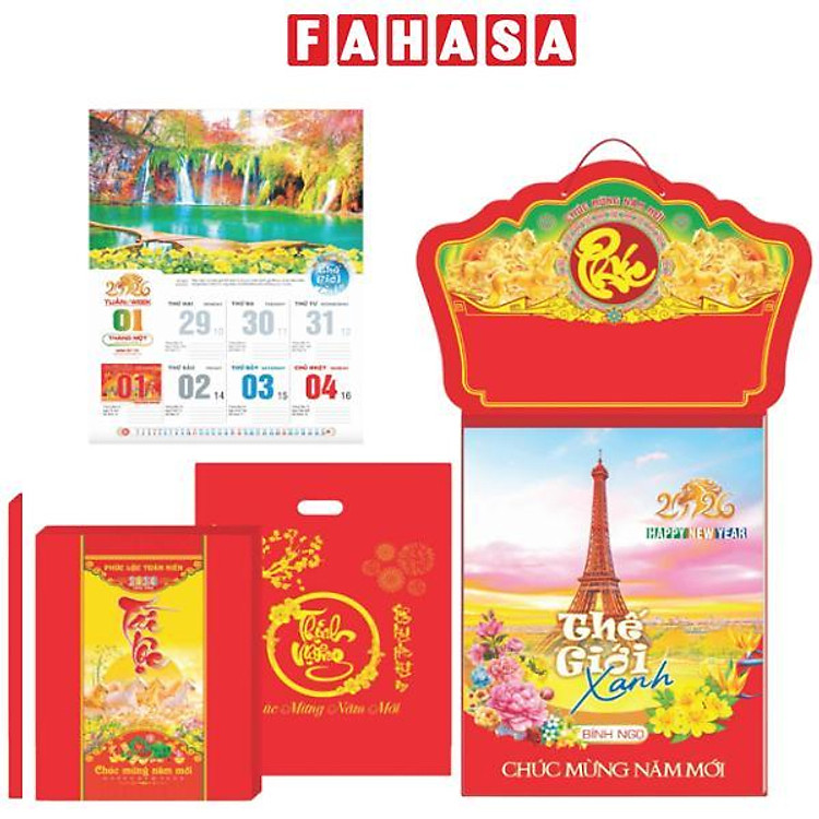 Lịch Bloc 52 Tuần - Thế Giới Xanh - Bảng Treo Metalize - 32 x 42 cm - TĐ48