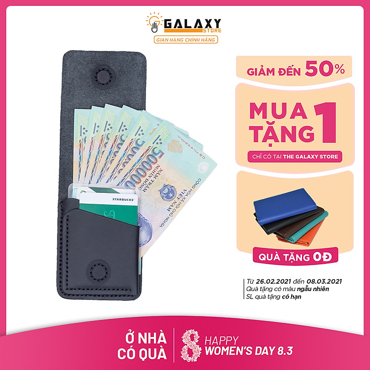Ví Bóp Nam Nữ Nhỏ Gọn Da Bò Handmade Galaxy Sports GVU06
